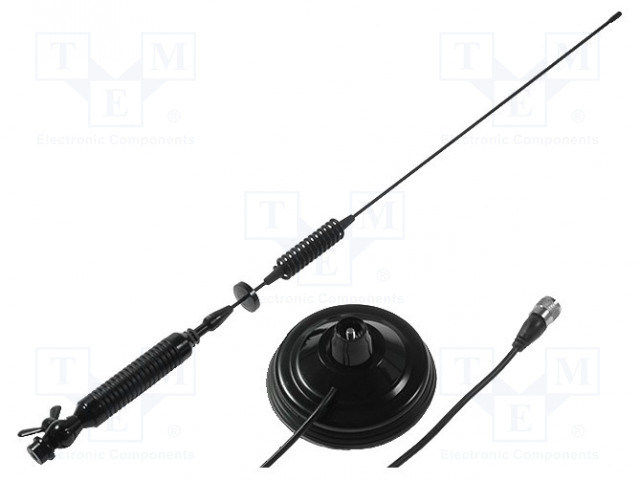 ANTENNI - CB - AUTO-0,72M - 3DBI - 500W - MAGNEETTI - MUSTA - PIT: 4M - UHF - Autoantennit - FRN.ANT.M18 - 1
