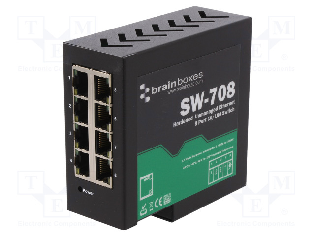 ETHERNET KYTKIN - PORTTIEN LUKU: 8 - 5÷30VDC - RJ45 - Teollisuusverkot - SW-708 - 1