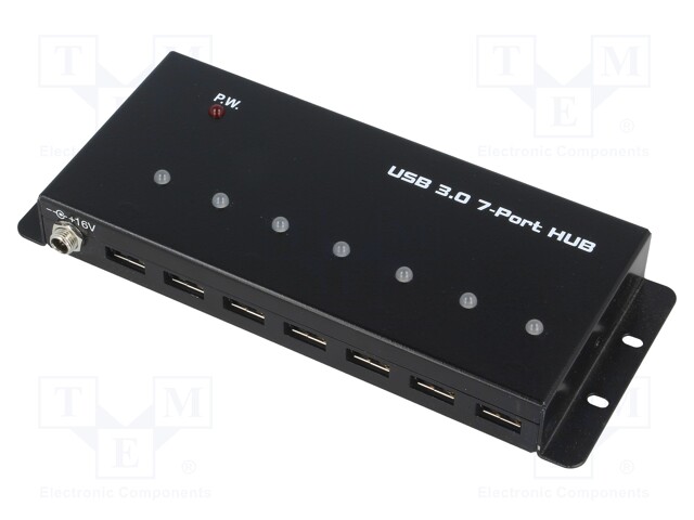USB HUB - DC,USB A-PISTORASIA X7,USB B-PISTORASIA - 480MBPS - Tietokonetarvikkeet - muut - UA0318 - 1