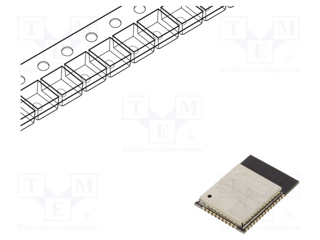 IOT MODUULI - BLUETOOTH: BLE - 20DBM - WIFI - PCB - SMD - 18X25,5X3,1MM - IoT (WiFi/Bluetooth) moduulit - ESP32-WROOM-32D-8 - 1
