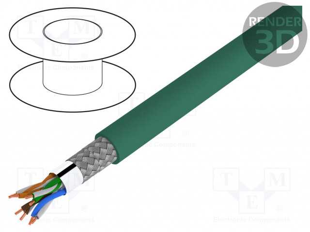 JOHTO - ETHERLINE® CAT.5E,SF/UTP - 4X2X24AWG - 5E - YKSISÄIKEINEN - CU - Teollisuuden Ethernet-kaapelit - ETH-2170298 - 1