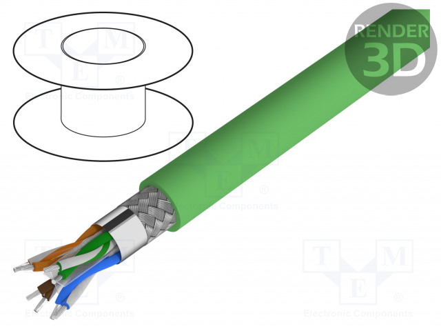 JOHTO - ETHERLINE® CAT.6,SF/UTP - 4X2X26AWG - ETHERCAT,ETHERNET/IP - Teollisuuden Ethernet-kaapelit - ETH-2170488 - 1