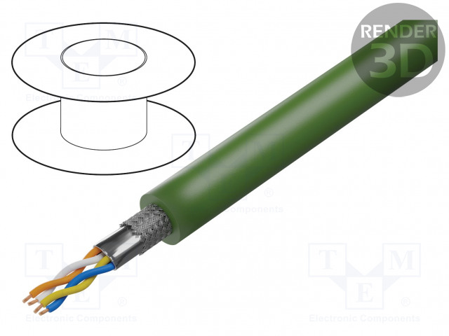 JOHTO - ETHERLINE® TORSION - 2X2X22AWG - 5 - CU - PUR - VIHREÄ - Teollisuuden Ethernet-kaapelit - ETH-TOR-2170888 - 1