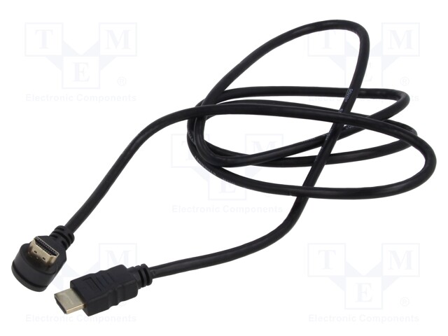 KAAPELI - HDMI-PISTOKE,HDMI-PISTOKE 90° YLÄ-/ALA-HDMI 2.0 - HDMI, DVI, DisplayPort johdot - SAVKABELCL-108 - 1