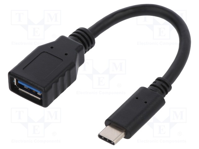 KAAPELI - OTG,USB 3.2 - USB A RASIA,USB C PISTOKE - 150MM - MUSTA - USB kaapelit ja adapterit - CU0098 - 1