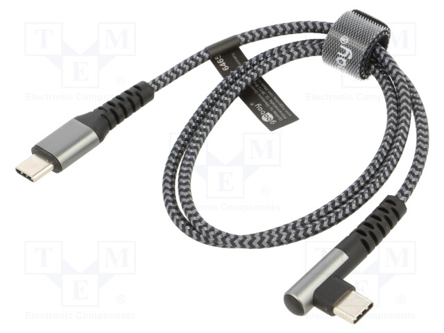 KAAPELI - USB 2.0 - USB C PISTOKE,USB C KULMALIITIN - 0,5M - 480MBPS - USB kaapelit ja adapterit - GOOBAY-64658 - 1