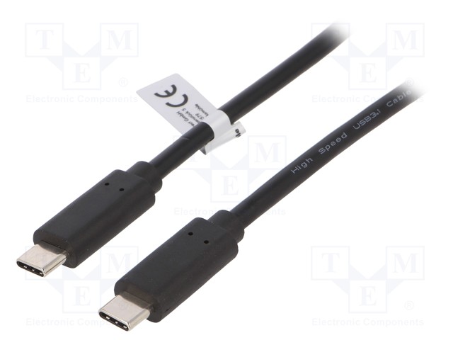 KAAPELI - USB 3.2 - USB C PISTOKE,MOLEMMIN PUOLIN - 0,5M - MUSTA - USB kaapelit ja adapterit - CU0128 - 1