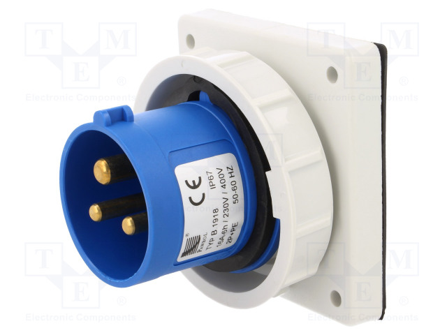 KOJELIITIN RUNKO UROS - 16A - 400VAC - IEC 60309 - IP67 - AC liittimet ja rungot - PB.1918 - 1