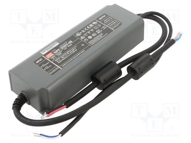 VIRTALÄHDE: IMPULSSI - LED - 200W - 48VDC - 4,17A - 90÷305VAC - IP67 - 94% - LED teholähteet - NPF-200V-48 - 1
