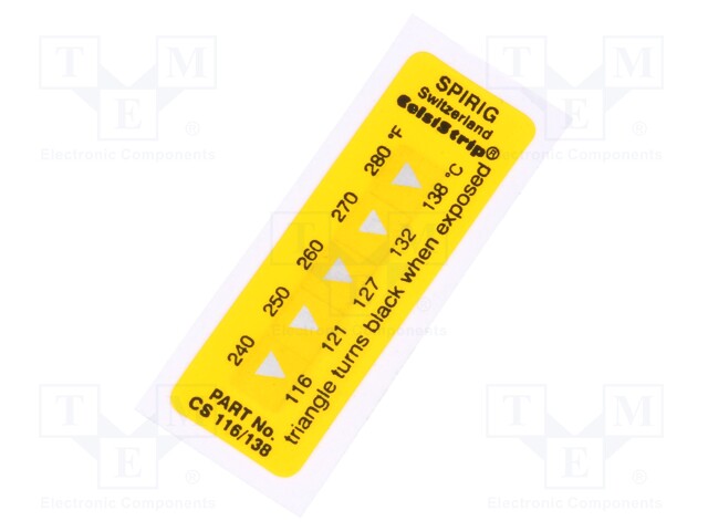 LÄMPÖTILAOSOITIN - 116°C,121°C,127°C,132°C,138°C - °C,°F - 15X45MM - Lämpötilaosoittimet - CS-116138 - 1