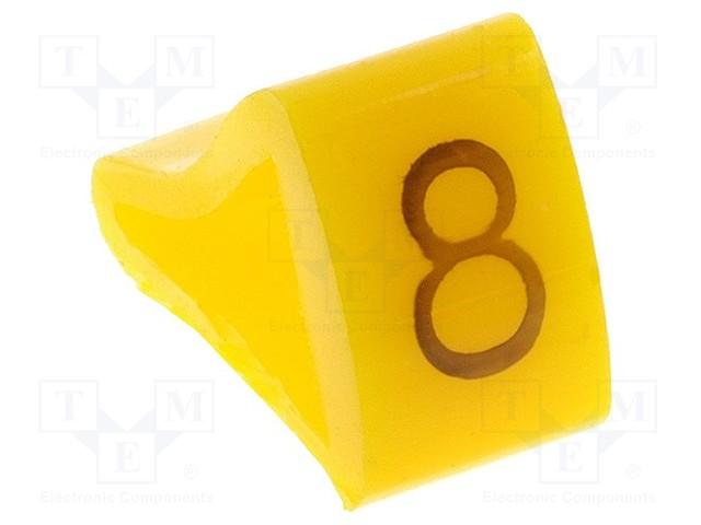 MERKIT - MERKINTÄ: 8 - 6÷10,5MM - H: 16MM - A: 10MM - -30÷100°C - L: 5MM - Kaapeleiden merkintä - MZ-38 - 1