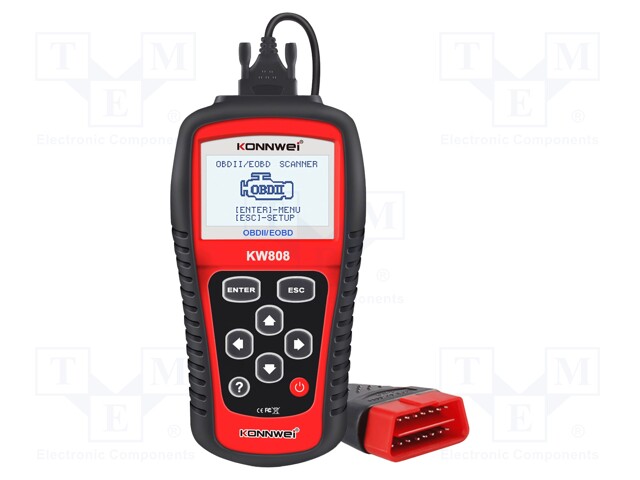 MITTARI: OBD DIAGNOSTIIKKA - LCD - OBD - 8÷18VDC - Sähköverkostojen testerit ja mittarit - KW808 - 1
