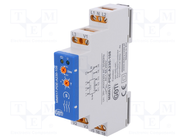 JÄNNITTEENVALVONTARELE - DIN-KISKOLLE - MMR - SPST - IP20 - Valvontareleet - MMR17-PDE-A230-108 - 1