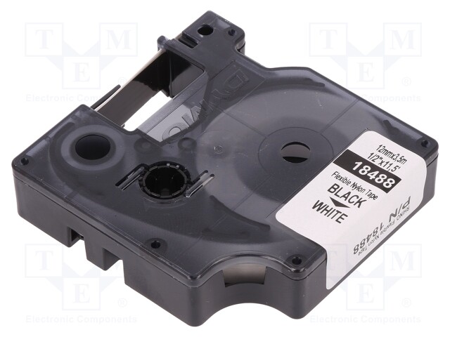 NAUHA - 12MM - 3,5M - VALKOINEN - MERKIN VÄRI: MUSTA - Tarratulostimet ja merkitsijät - DYMO.18488 - 1