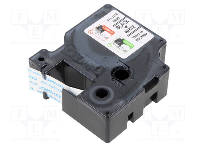 NAUHA - 19MM - 7M - VALKOINEN - MERKIN VÄRI: MUSTA - 10KPL - Tarratulostimet ja merkitsijät - DYMO.2093098 - 1