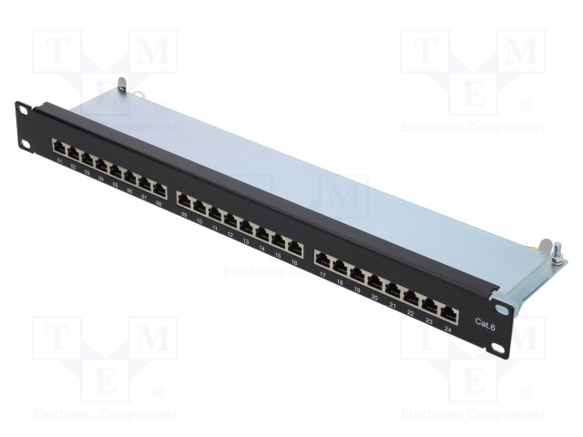 LIITIN: RJ45 - PATCH PANEL - CAT: 6 - RACK - MUSTA - PORTTIEN LUKU: 24 - RJ liittimet - LOG-NP0048 - 1