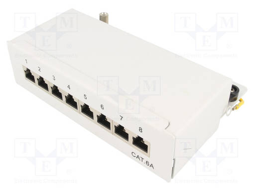 LIITIN: RJ45 - PATCH PANEL - CAT: 6A - HARMAA - RAPPAUKSEN PÄÄLLE - IDC - RJ liittimet - LOG-NP0018 - 1