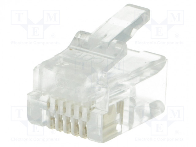 LIITIN: RJ12 - PISTOKE - PIN: 6 - SUOJAAMATTOMAT - KULLATTU - 6P6C - 26AWG - RJ liittimet - P128 - 1
