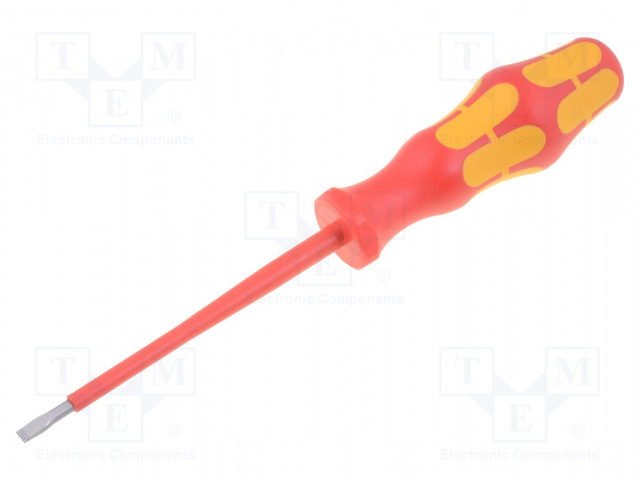 SCREWDRIVER: INSULATED - SLOT - 4X0.8MM - BLADE LENGTH: 100MM - 1KVAC - Ruuvimeisselit ja sarjat - WERA.160I4008 - 1