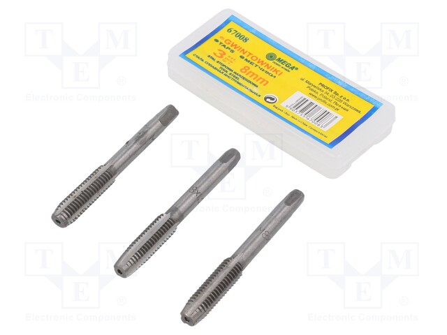 SARJA: KIERRETYÖKALUT - RUUVIKIERRE: M8 - NOUSU: 1,25 - 3KPL - Kierreleuat ja kierretapit - MGA-67008 - 1