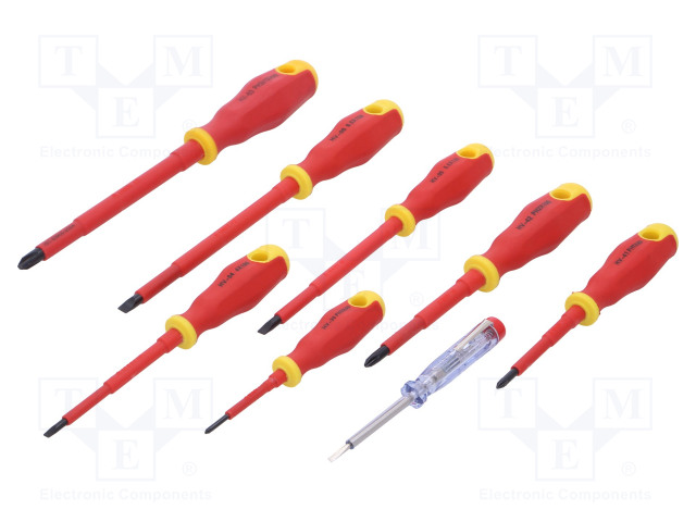 SCREWDRIVER: INSULATED-SET - INSULATED - PHILLIPS,SLOT - 1KVAC - Ruuvimeisselit ja sarjat - GT-1808 - 1