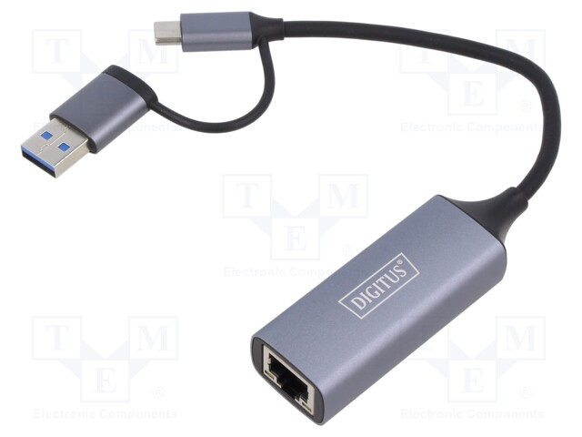 USB ADAPTERI ETHERNETILLE - USB 3.1 - HARMAA - 0,15M - Tietokonetarvikkeet - muut - DN-3028 - 1