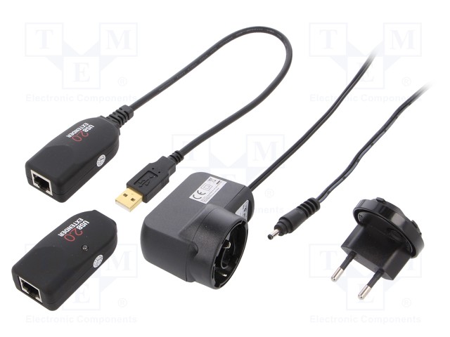 USB JAKAJA - USB 2.0 - MUSTA - LAAJENNIN ETHERNET-KAAPELILLA - USB kaapelit ja adapterit - UA0178 - 1