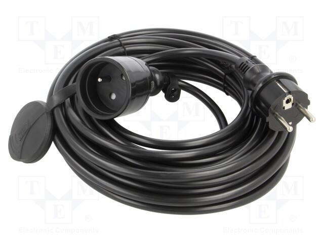 VERKKOJATKOKAAPELI - 3X1,5MM2 PVC - MUSTA - PISTORAS.MÄÄRÄ: 1 - Jatkojohdot ja -haaroittimet - W-98418 - 1