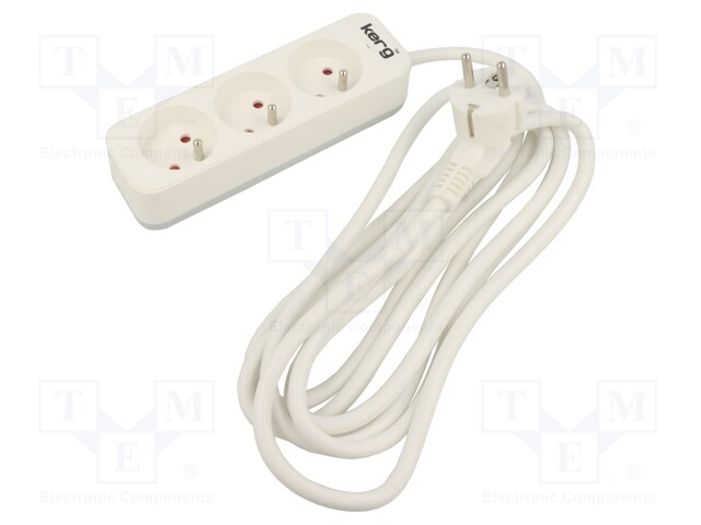 VERKKOJATKOKAAPELI - 3X1,5MM2 - 3M - PVC - VALKOINEN - 16A - Jatkojohdot ja -haaroittimet - KERG-M02388 - 1