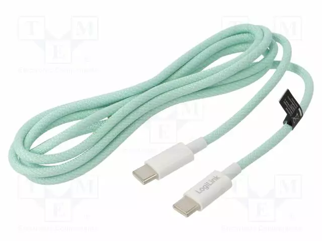 KAAPELI - USB 2.0 - USB C PISTOKE,MOLEMMIN PUOLIN - 1,5M - VIHREÄ - USB kaapelit ja adapterit - CU0348 - 1