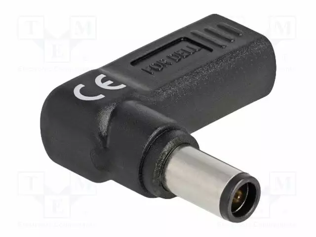 ADAPTERI - USB C RASIA,DC 7,4/5,0 LIITIN - MUSTA - KULMA- 3A - DC virtakaapelit - DELOCK-60008 - 1