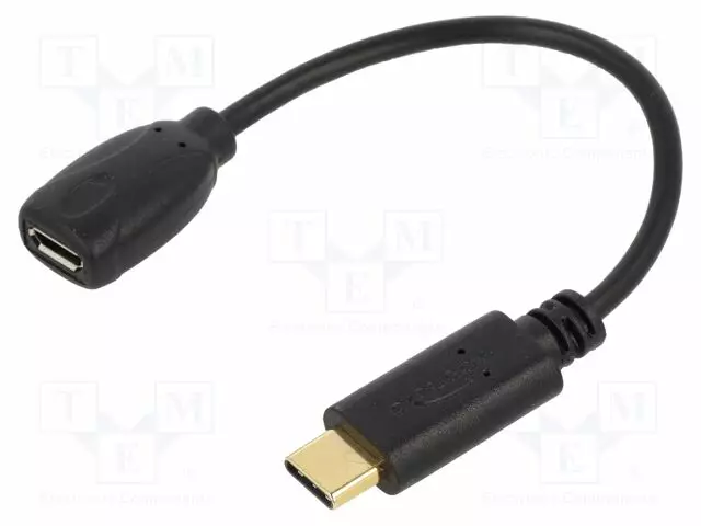 KAAPELI - USB 2.0 - USB B MICRO NAARASLIITIN,USB C PISTOKE - 0,15M - USB kaapelit ja adapterit - DELOCK-65578 - 1