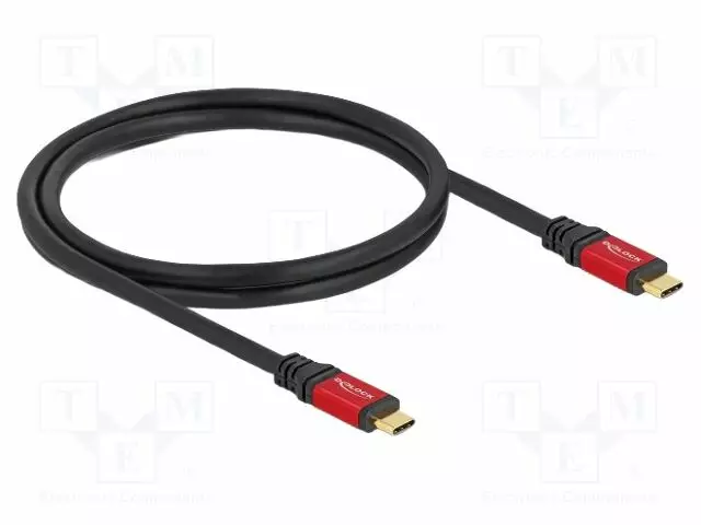 KAAPELI - USB C PISTOKE,MOLEMMIN PUOLIN - KULLATTU - 1M - MUSTA - 100W - USB kaapelit ja adapterit - DELOCK-80098 - 1