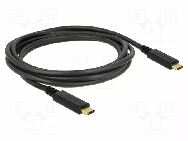 KAAPELI - USB C PISTOKE,MOLEMMIN PUOLIN - 2M - MUSTA - 22AWG,30AWG - USB kaapelit ja adapterit - DELOCK-83668 - 1