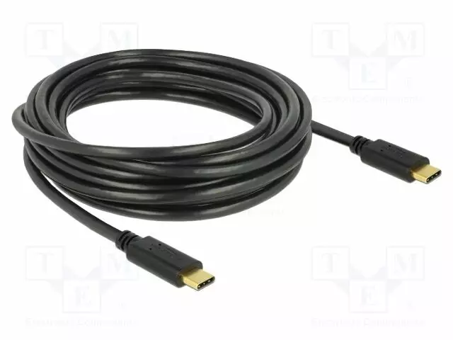 KAAPELI - USB 2.0 - USB C PISTOKE,MOLEMMIN PUOLIN - 4M - MUSTA - 3A - USB kaapelit ja adapterit - DELOCK-83868 - 1