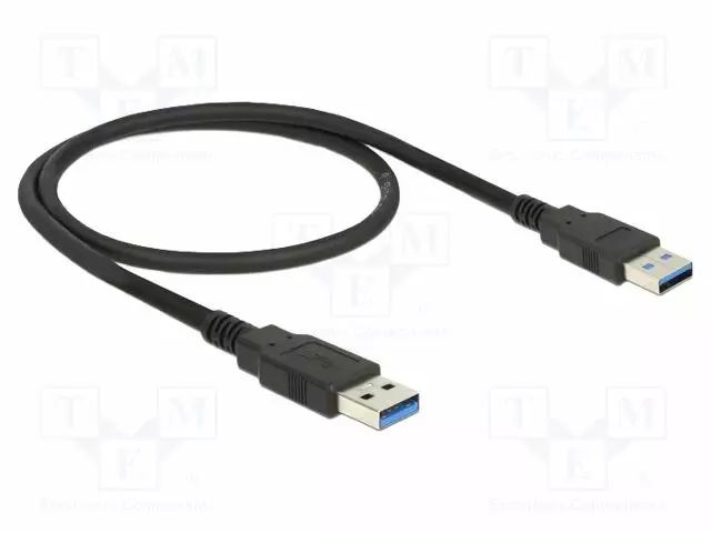 KAAPELI - USB 2.0 - USB A PISTOKE,MOLEMMIN PUOLIN - 0,5M - MUSTA - USB kaapelit ja adapterit - DELOCK-84888 - 1