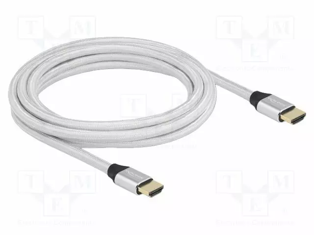 KAAPELI - HDMI-PISTOKE,MOLEMMIN PUOLIN - TEKSTIILI - PIT: 3M - HOPEA - HDMI, DVI, DisplayPort johdot - DELOCK-85368 - 1