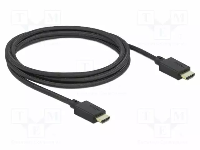 KAAPELI - HDMI-PISTOKE,MOLEMMIN PUOLIN - TEKSTIILI - PIT: 2M - MUSTA - HDMI, DVI, DisplayPort johdot - DELOCK-85388 - 1
