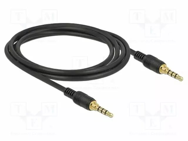 KAAPELI - JACK 3,5MM 4PIN PISTOKE,MOLEMMIN PUOLIN - 2M - MUSTA - Muut audio-videokaapelit - DELOCK-85598 - 1