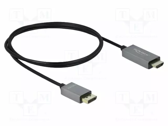 KAAPELI - DISPLAYPORT-PISTOKE,HDMI-PISTOKE - PIT: 1M - MUSTA - HARMAA - HDMI, DVI, DisplayPort johdot - DELOCK-85928 - 1