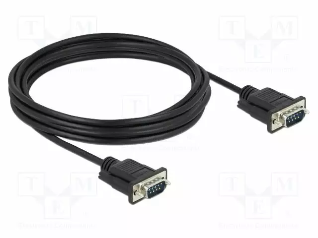 KAAPELI - D-SUB 9PIN PISTOKE,MOLEMMIN PUOLIN - PVC - PIT: 4M - MUSTA - Tietokonekaapelit ja -adapterit - DELOCK-86618 - 1