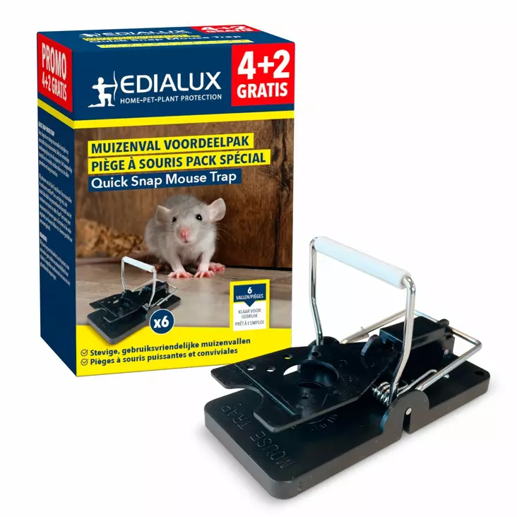 Quicksnap mousetrap, promopack 4+2 pcs - Hiiren- ja jyrsiänkarkoittimet - EDX-1101078038 - 1