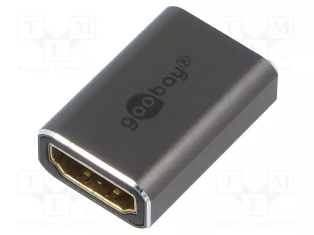 HDMI ADAPTERI -PISTORASIA,MOLEMMIN PUOLIN - ALUMIINI - HOPEA - HDMI, DVI, DisplayPort johdot - GOOBAY-72008 - 1