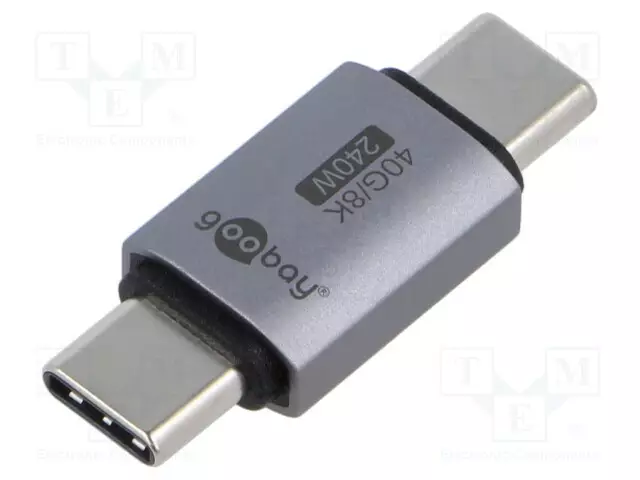 ADAPTERI - USB 4.0 - USB C PISTOKE,MOLEMMIN PUOLIN - KULLATTU - 8K - USB kaapelit ja adapterit - GOOBAY-74448 - 1