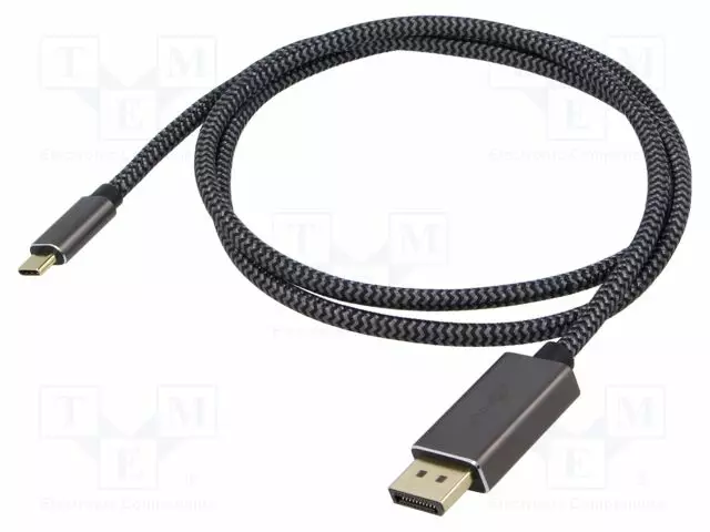 KAAPELI - DISPLAYPORT-PISTOKE,USB C PISTOKE - TEKSTIILI - 2M - HDMI, DVI, DisplayPort johdot - GOOBAY-75708 - 1