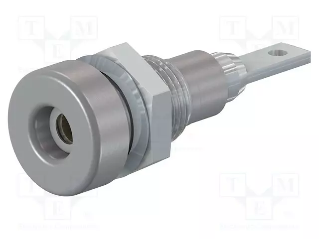 LABORATORY CONNECTOR: 2MM BANANA - SOCKET - 10A - 23MM - GREY - 60VDC - Banaanijatkoliittimet - LB-IF2R-M6-28 - 1