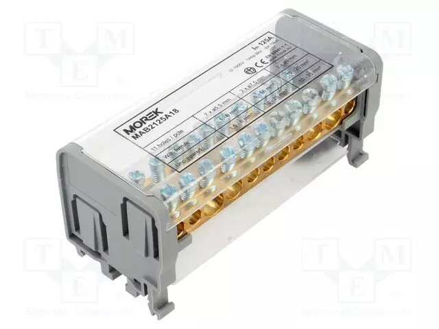 LIITIN: JAKOPALA - 125A - 1KV - DIN-KISKOLLE - RUUVI TERMINAALI - Kiskoliittimet - MAB2125A18 - 1