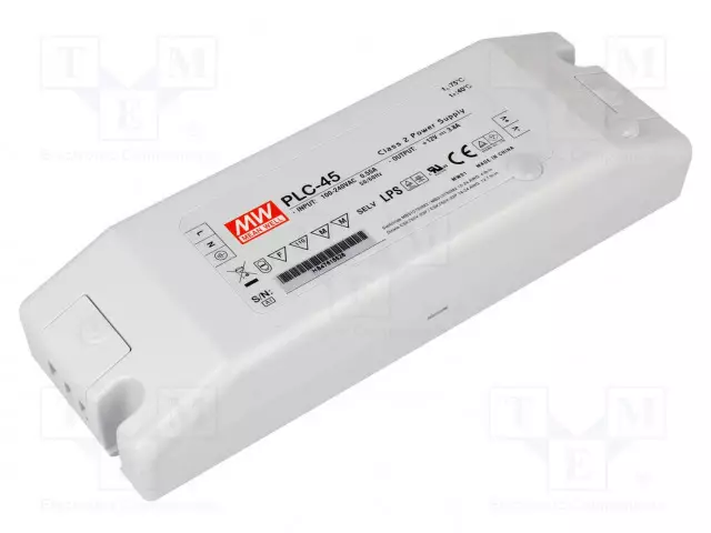 VIRTALÄHDE: IMPULSSI - LED - 45,6W - 48VDC - 0,95A - 90÷264VAC - IP20 - LED teholähteet - PLC-45-48 - 1