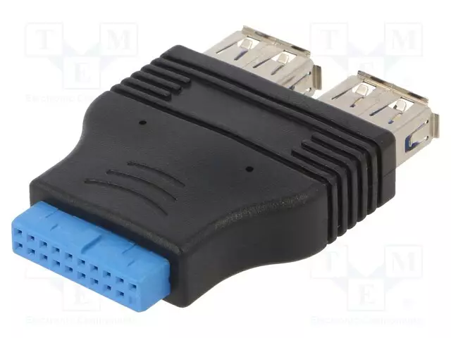 ADAPTERI - USB 3.0 19PIN,USB A-PISTORASIA X2 - Tietokonetarvikkeet - muut - AK-CA-58 - 1