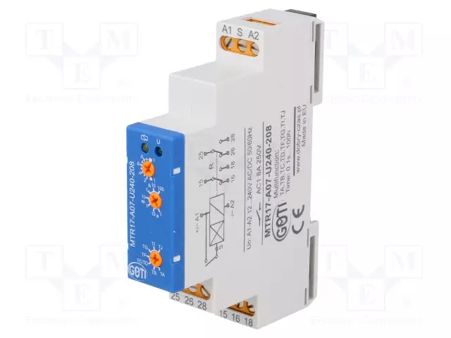 AUTOMATION MODULE: TIMER - 1S÷100H - SPDT X2 - 250VAC/8A - 12÷240VDC - Aikareleet ja ajastimet - MTR17-A07-U240-208 - 1